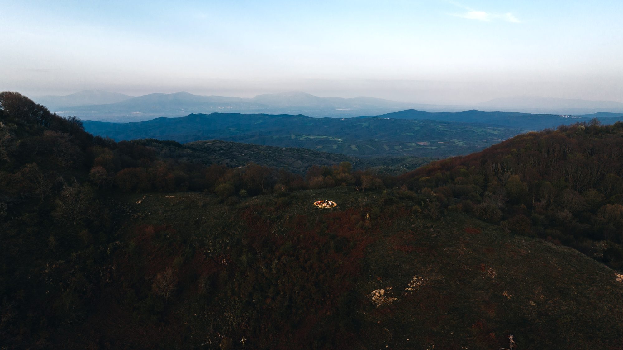 Drone view of the Krousia mountains near Isoma, Kilkis